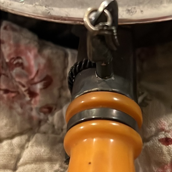 Vintage K.A. IMA ALP Silver plate over nickel butterscotch Bakelite lidded pan - Picture 4 of 9